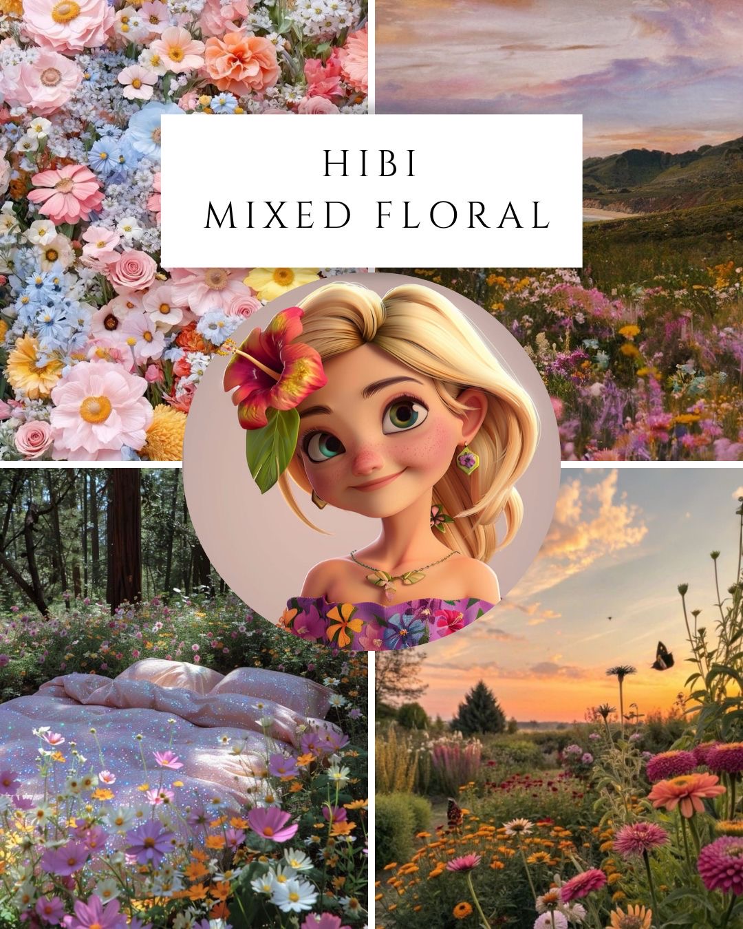 HIBI Mixed Floral scent mood board
